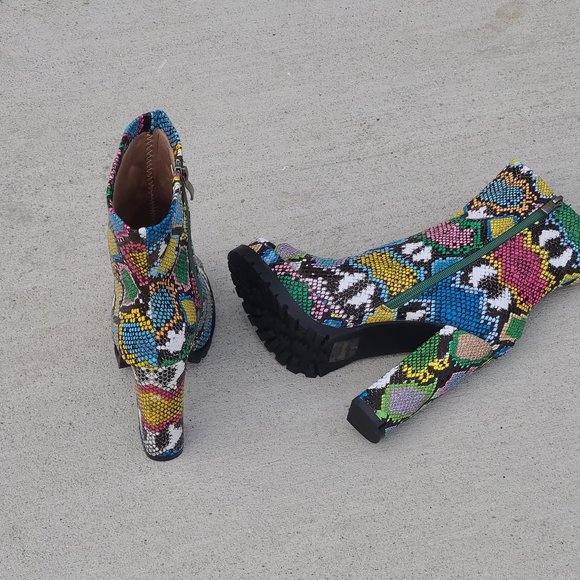 Multi-colored Peep Toe Boot - Picture 3 of 15